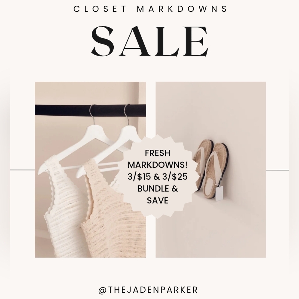 Fresh Markdowns! 3/$15 & 3/25